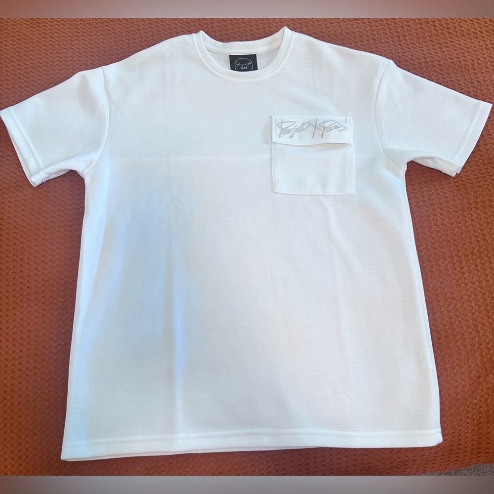 Project X Paris White TShirt with Front Pocket Streetwear